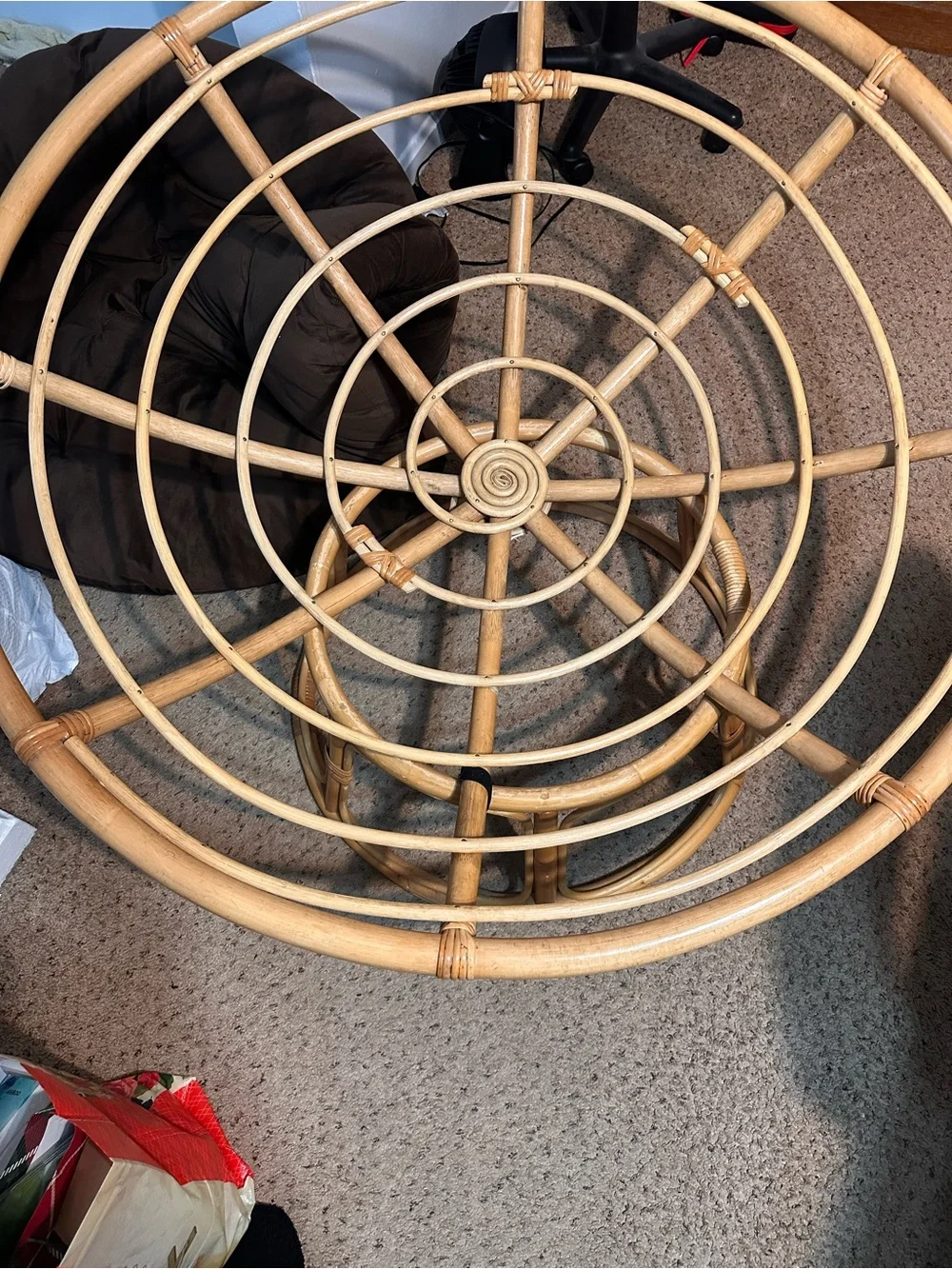 Pier 1 Brown Papasan Chair with Cushion